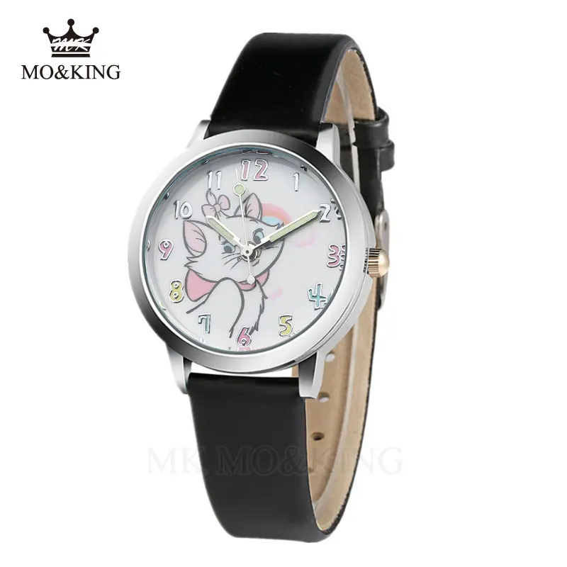 Cute Cat Cartoon Quartz Watch Child Leather Watches Cat Pattern Watch Women Wristwatches Clock Relogio Feminino Girl Watches 6