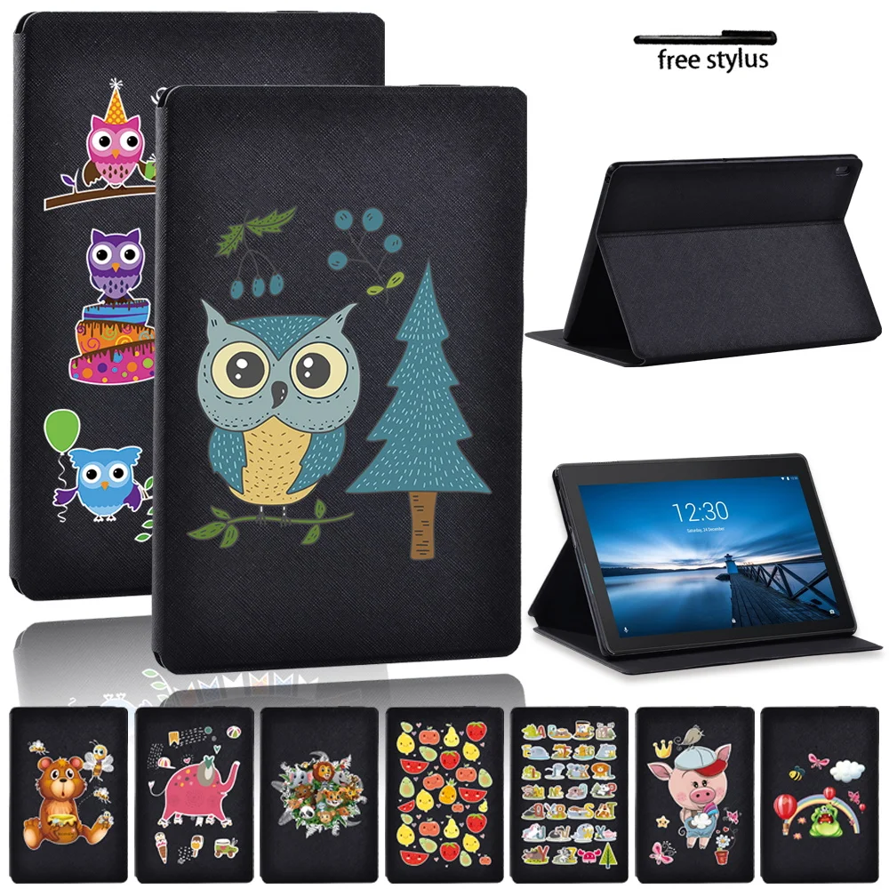 ONETHEFUL Custodia Libro Con Pelle PU Per Lenovo Tab M10 10.1'' (TB-X605F/L, TB-X505F/L), Motivo Gatto Blu - 3