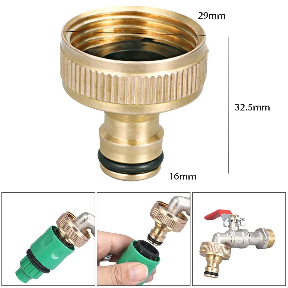 2PCS 3/4" to 1/2" Brass Hose Adapter Connector - Quick Water Tap to Pipe Fitting for Garden Faucets & Irrigation Systems