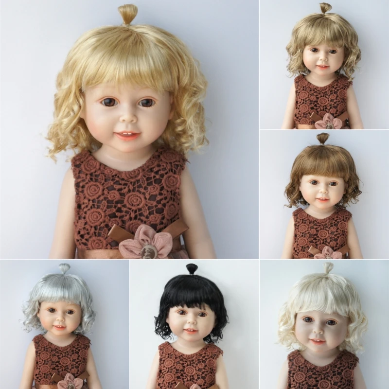 JD375  10-11inch 26-28CM 11-12inch  28-30CM  Short Lady wave Synthetic Mohair  BJD Doll Wigs Blythes  Viynl Doll accessories