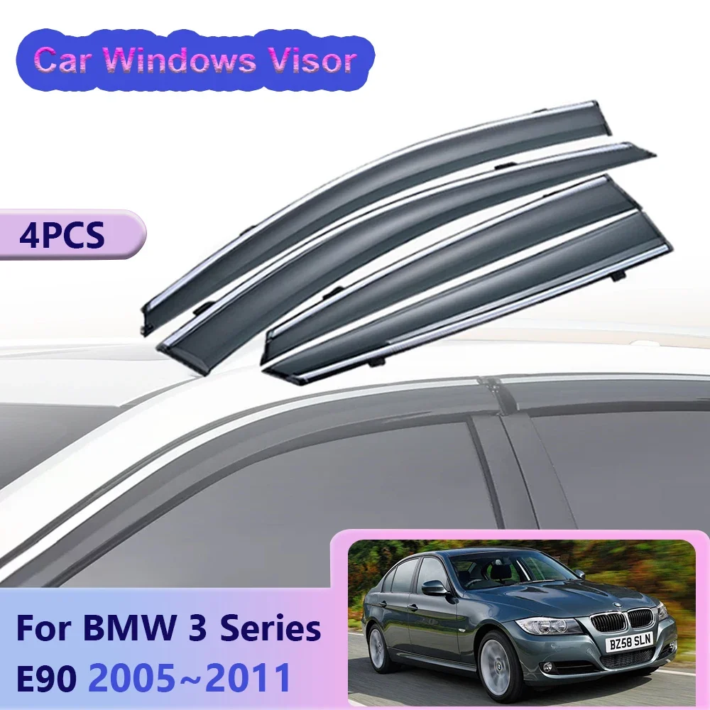 

For BMW 3 Series E90 320i 2005~2011 Car Windows Visor Vent Smoke Covers Awnings Shelters Side Sun Rain Guard Exterior Accessorie