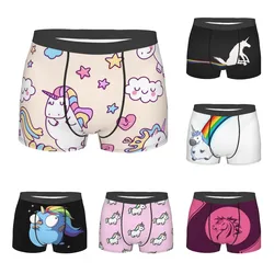Unicorn Cartoon Male Underpants Double Sides Printed Soft Breathable Machine Wash Boxershorts Men Polyester Print
