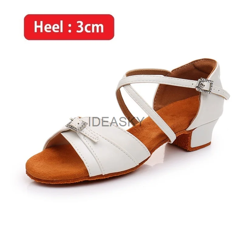Leather Girls Brand New White Satin Ballroom Shoes Women's Low Heel Soft Bottom Latin Dance Shoes Salsa Tango Shoes 24-40 6