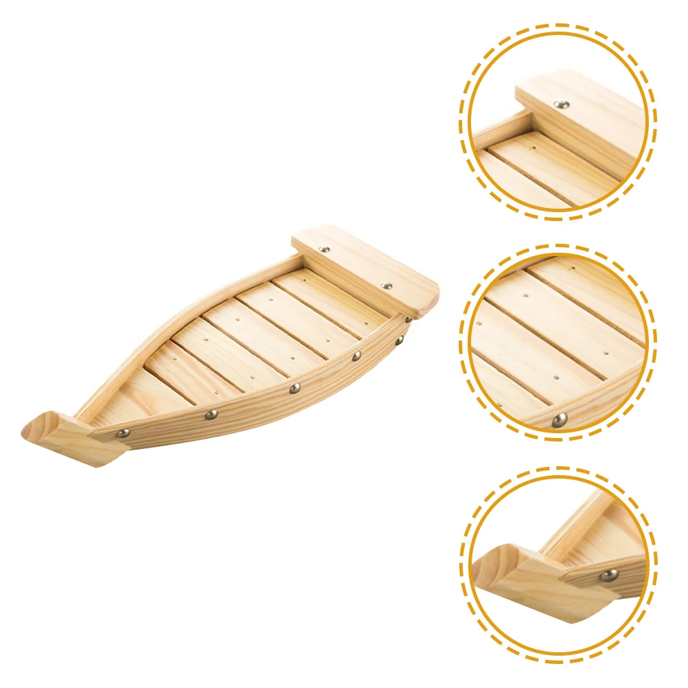 

Sushi Boat Wooden Holder Restaurant Tray Decorative Serving Sashimi Display Party Appetizer Server