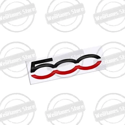 Premium Metal 3D Badge Letter Logo - Car Rear Trunk Body Sticker Emblem Accessory (500 Black Red)