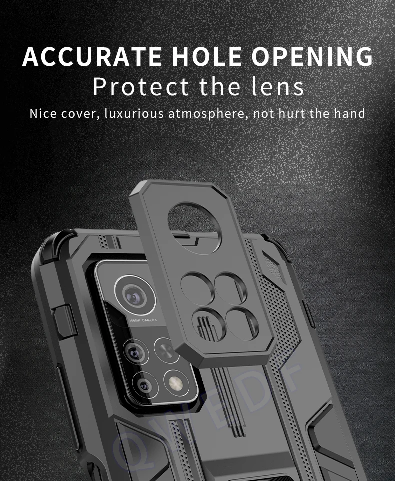 Enhanced Protective Phone Case with Magnetic Holder for Xiaomi Mi 10T Series - Armor Design with Camera Guard