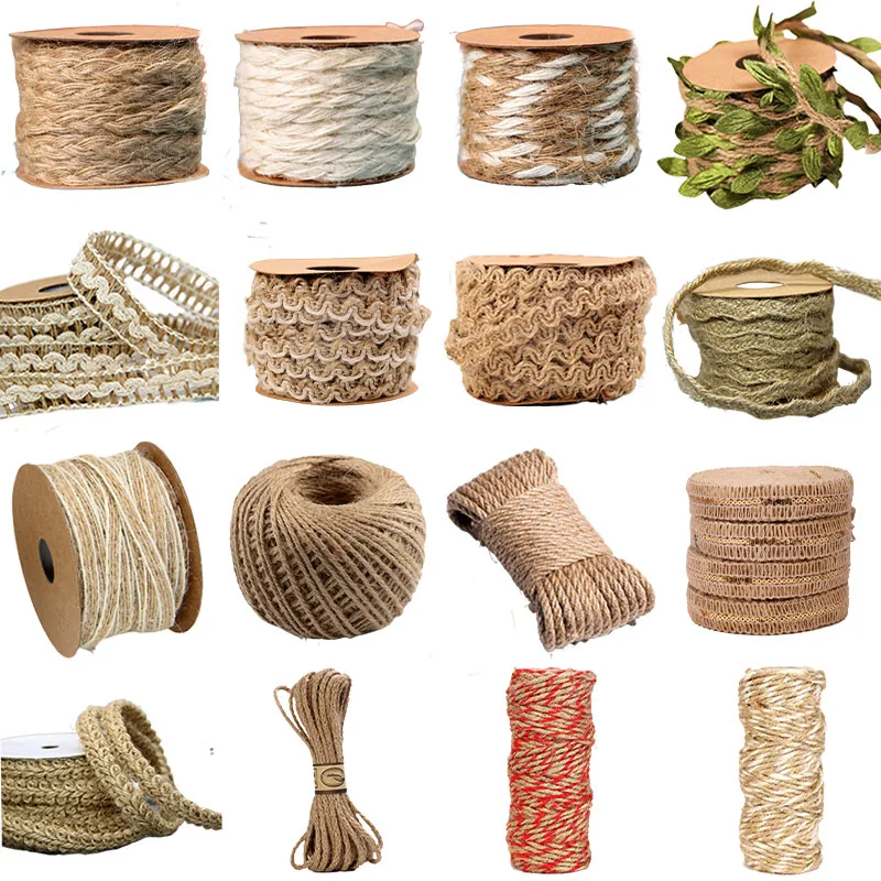 5Meter Natural Jute Ribbon Crafts Rope String DIY Wedding Jute Cord Twine Vintage Jute Gift Wrap Sewing Party Home Accessories