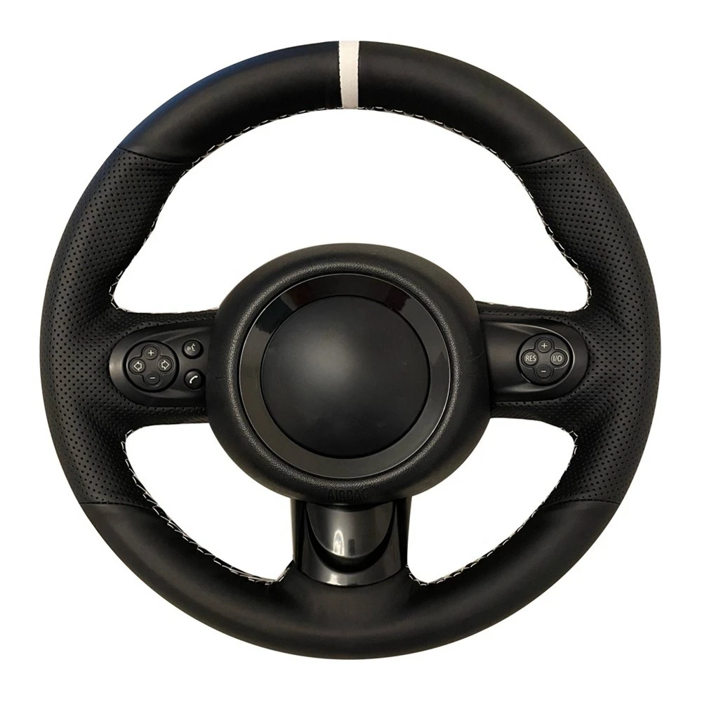 stuurhoezen Voor Mini Voor JCW Voor Clubman Voor Cabriolet Voor Countryman Auto Stuurhoes Auto stuurhoes(Red Blue Thread