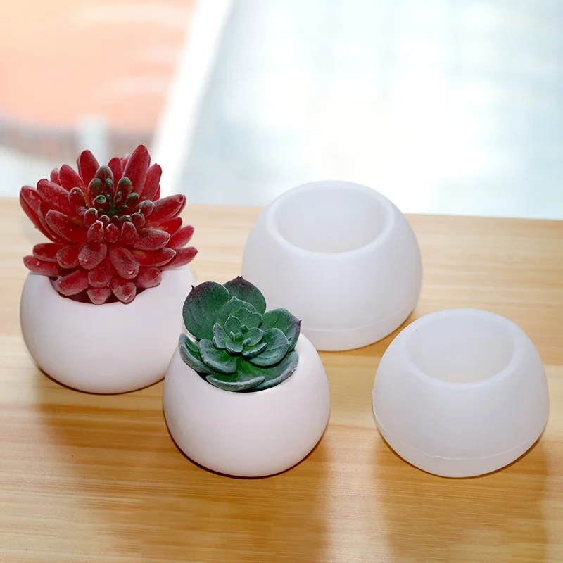 Silicone Mold Oval Planters Candle Vases DIY Craft Set Succulents Epoxy Concrete Plaster Crafts
