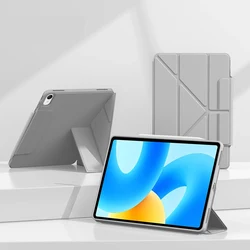 Premium Foldable Leather Stand Tablet Case with Soft Silicone Cover for Mipad 7 7Pro 11.2 (Gray)