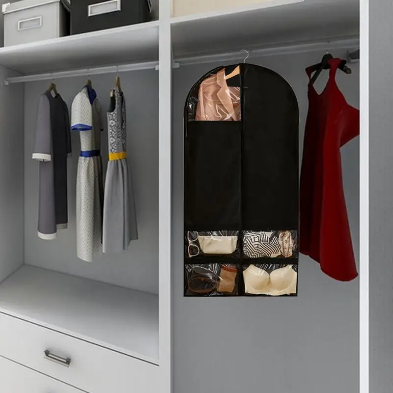 Garment Bag Large Capacity Storage Bag With Clear Window Reusable 4 Grids Wardrobe Organizer Coat Protector For Home 3