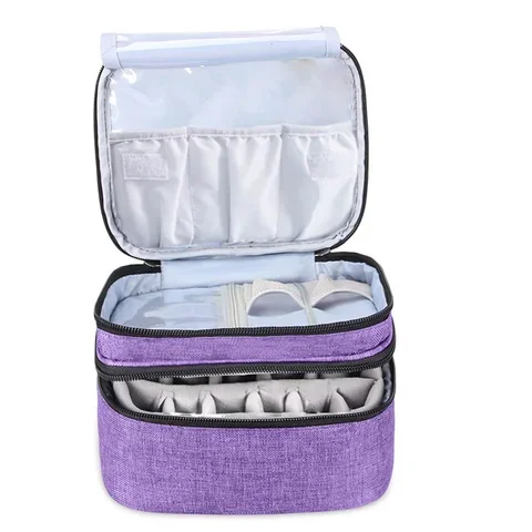 

30 Bottles Essential Oil Carry Bag Portable Large Capacity Double-layer Travel Nail Polish Essential Oil Box Storage Organizer