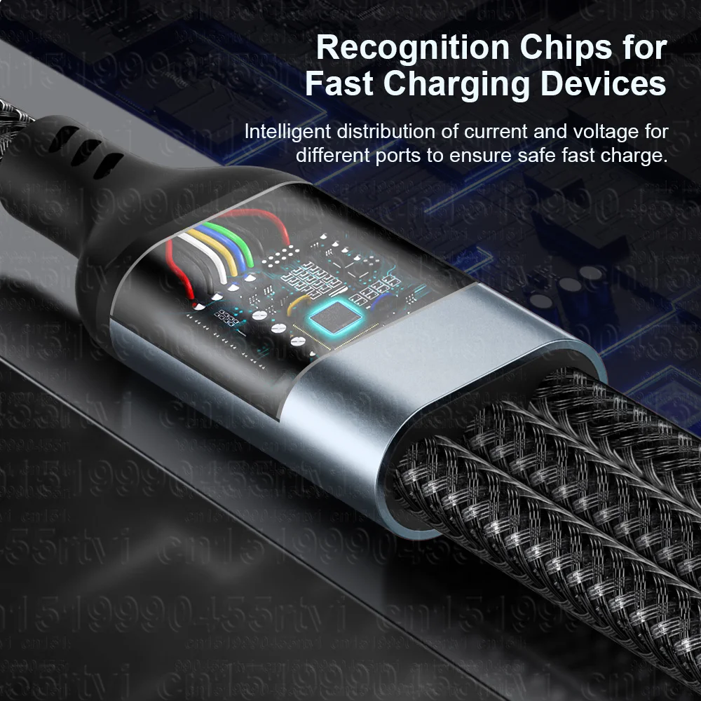 Cable de surcharge 3 en 1 Micro USB type-c chargeur rapide