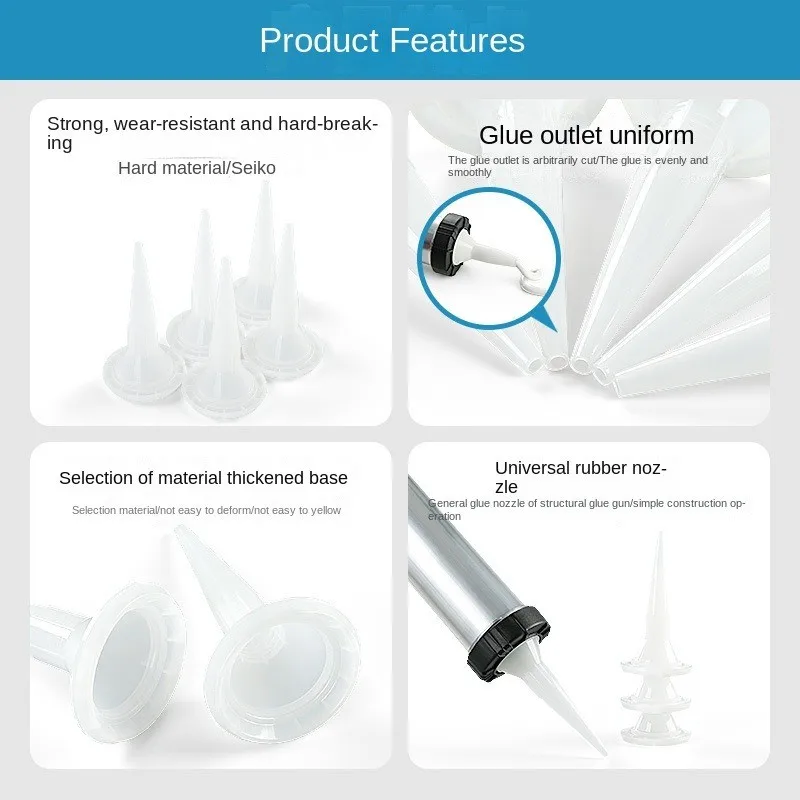 Universal Caulking Gun Nozzles Plastic Glass Glue Nozzles Sealant Silicone Caulking Tips Mouth Home Construction Tools