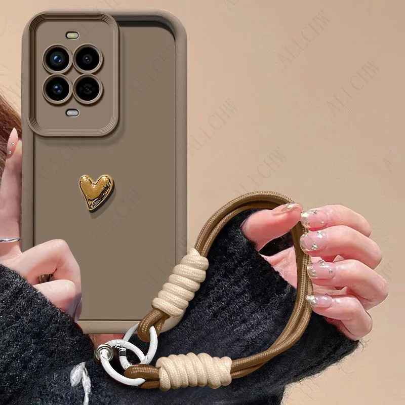 3D Golden Love Hand Strap Back Cover