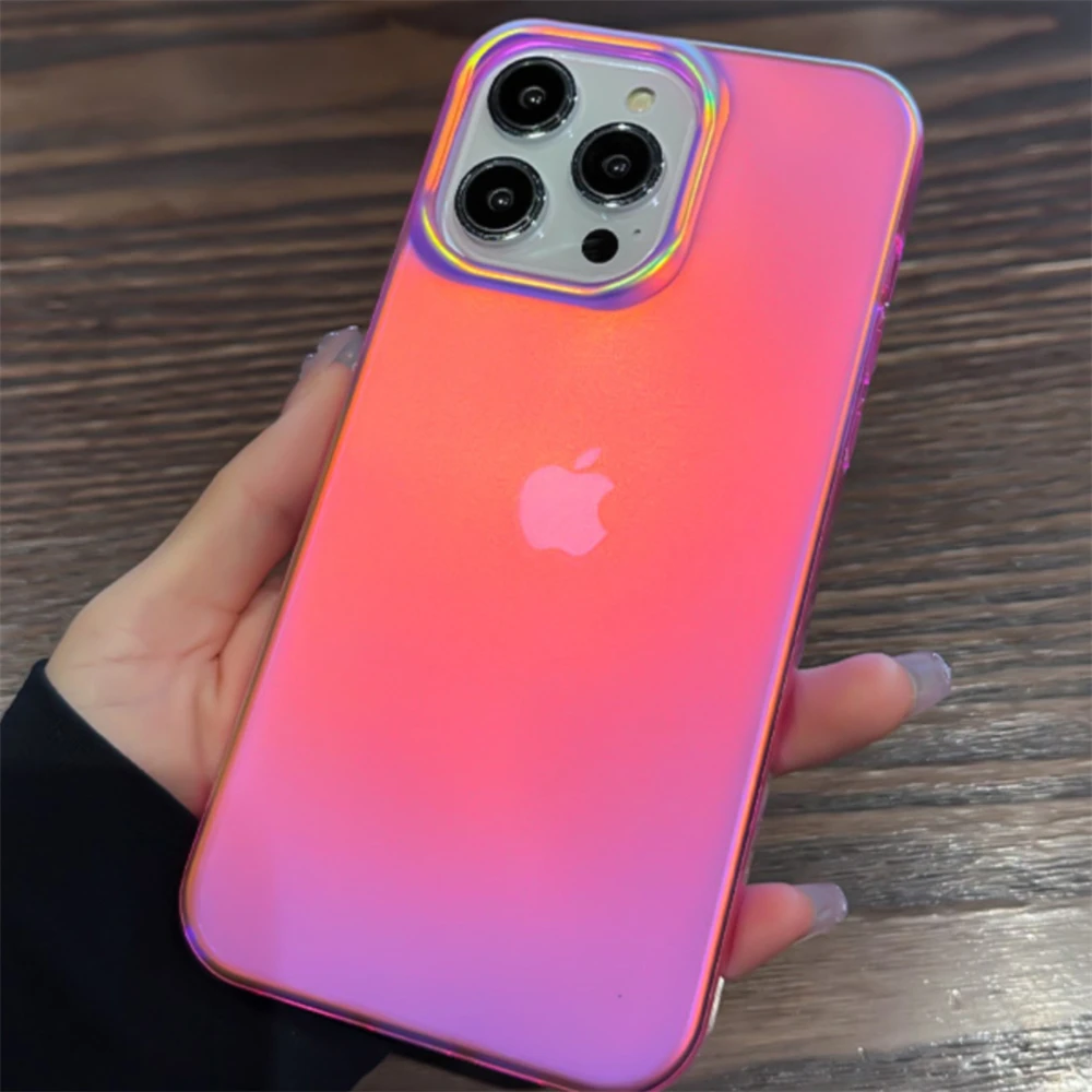 thumbnail image 1 of Funda de silicona transparente mate para iPhone, carcasa trasera protectora a prueba de golpes, de lujo, colorida, para iPhone 15, 14, 13, 12 Pro Max, 1 of 5