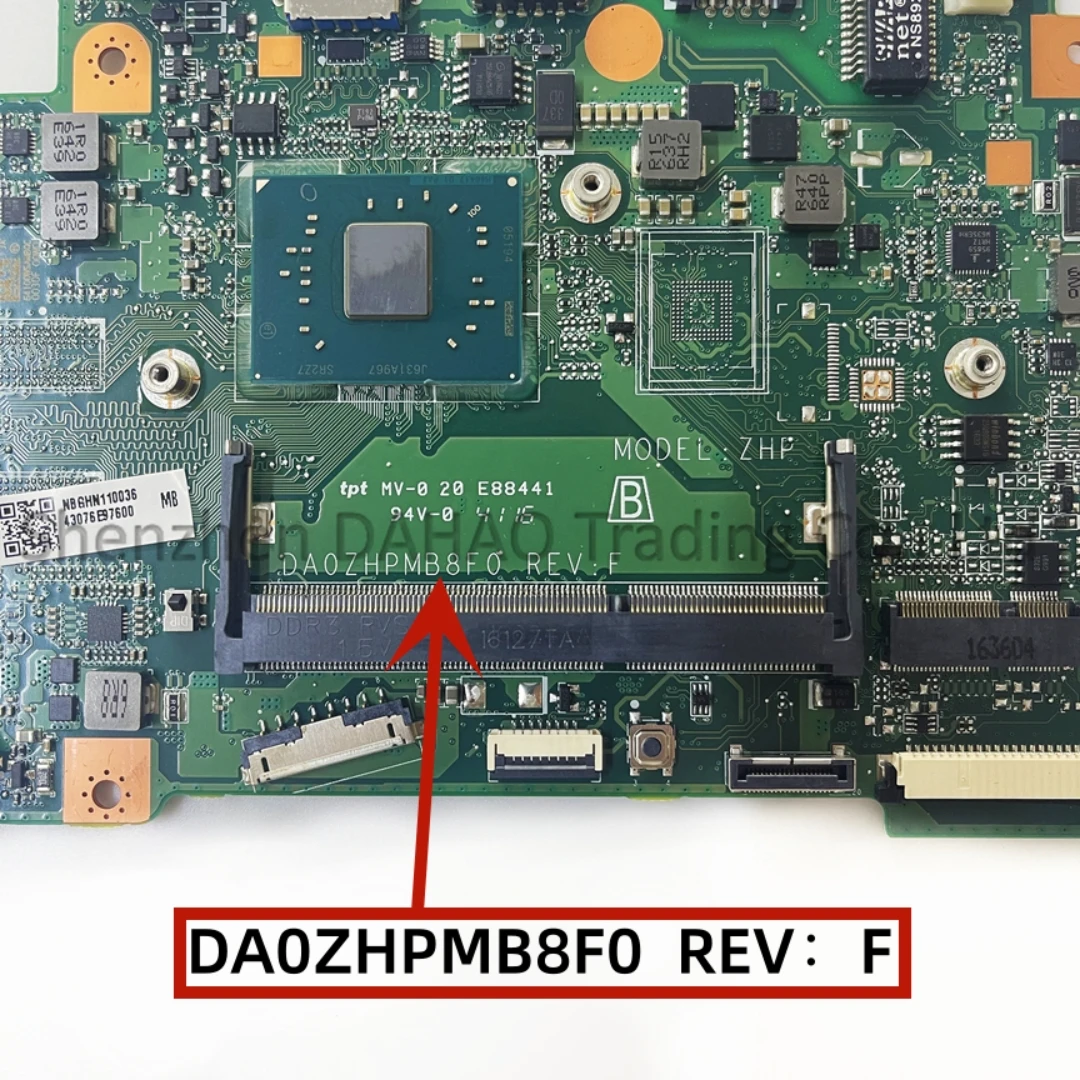 Placa-mãe do Portátil para Acer Da0zhpmb8f0 Es1132 Es1332 Cpu N3350 32gb-emmc Da0zhpmb8f0 Nb.ghn11.001 Nbghn11003 Nbghn11005 - Imagem 3