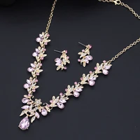Princess Pink Crown Jewelry Sets for Girls Tiaras and Necklace Earrings Party Prom Wedding Jewelry Set Birthday Accessory - Image 3
