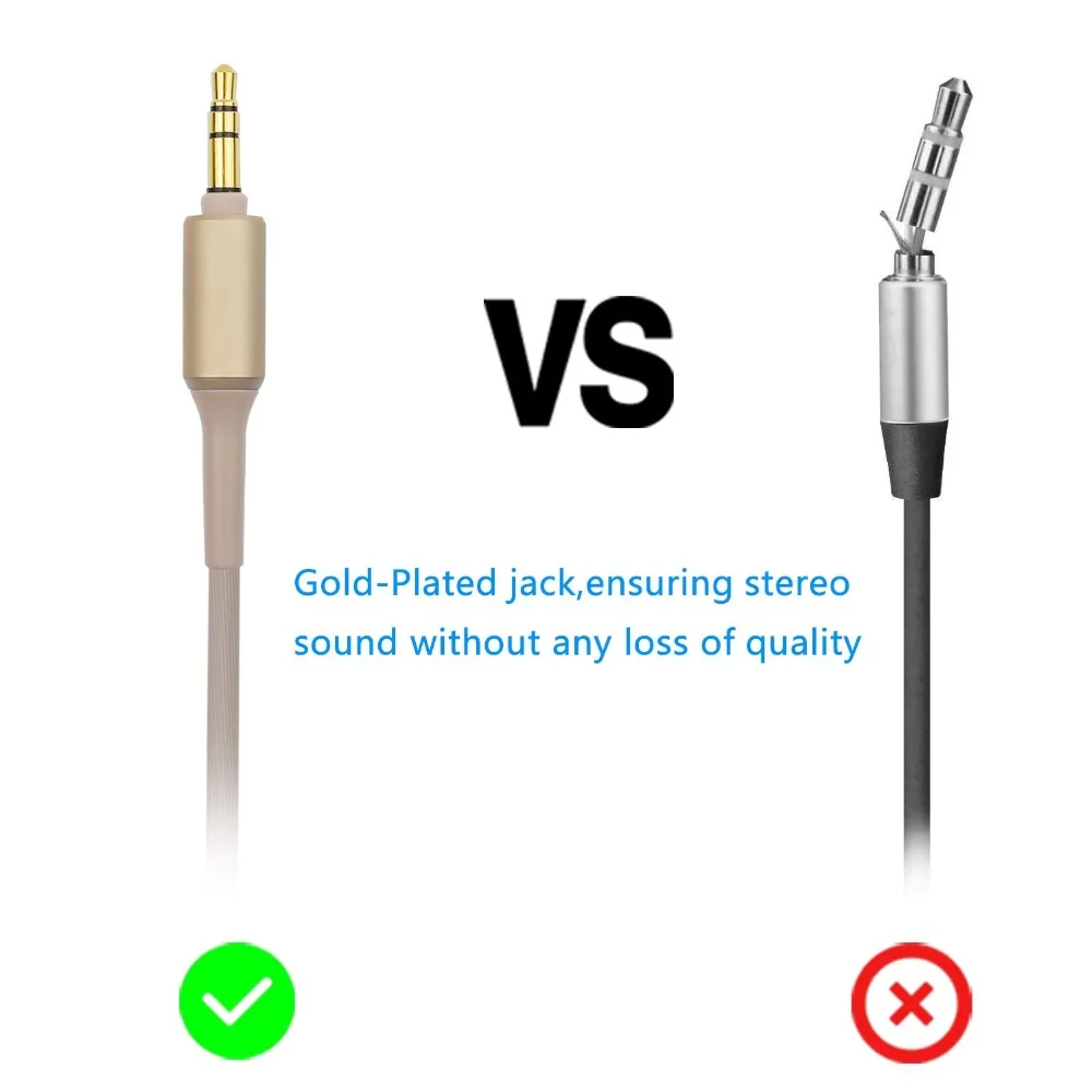 OFC Replacement Aux 3.5mm PVC Cable Extension Cord For Sony WH-XB910N WH-XB900N WH-H910N WH-H800 WH-XB800 WH-XB700 Headphones