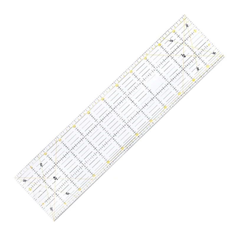 

DIY Handmade Patchwork Feet Tailor Quilting Tools Acrylic Material 60x15cm Patchwork Measuring Ruler Seam Sewing Scale Rulers
