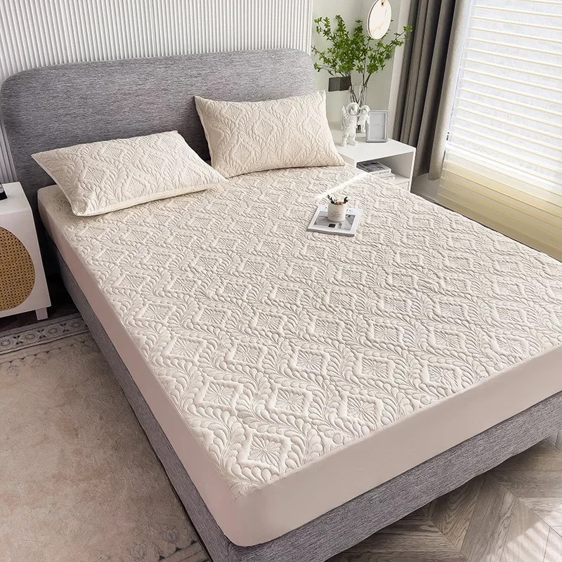 Waterproof Thicken Mattress Pad Protector Breathable Durable Fitted Sheet Bed Cover Quilted Embossed 150x200 180x200 200x220