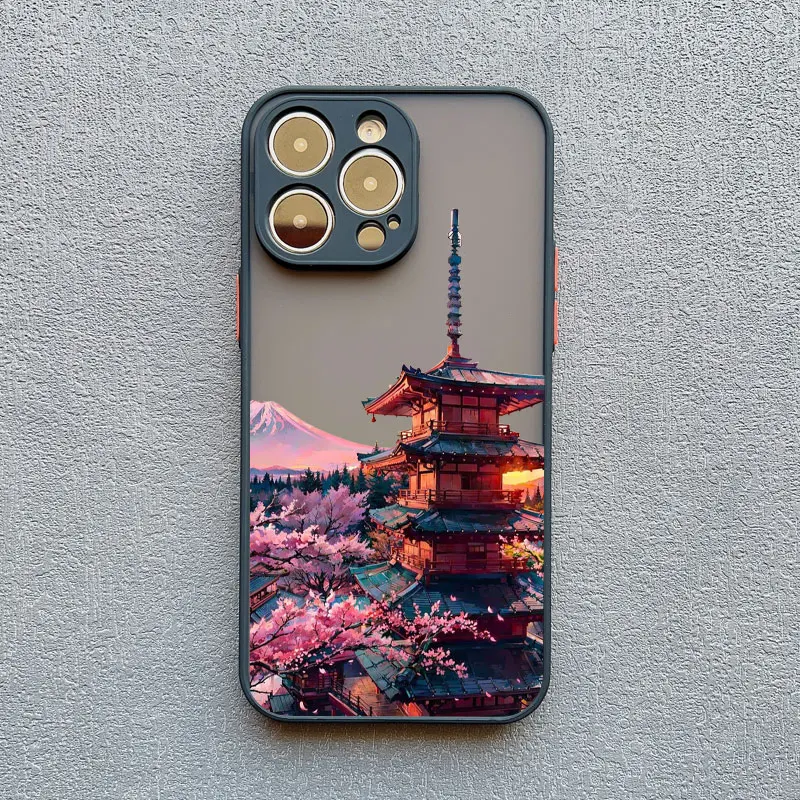 Japanese Aesthetic Mountain Landscape Shockproof Phone Case