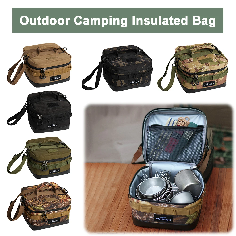Large Picnic Ice Bag 900D Cloth Camping Travel Organizer Waterproof Thermal Lunch Box for Camping BBQ Family Outdoor Activities