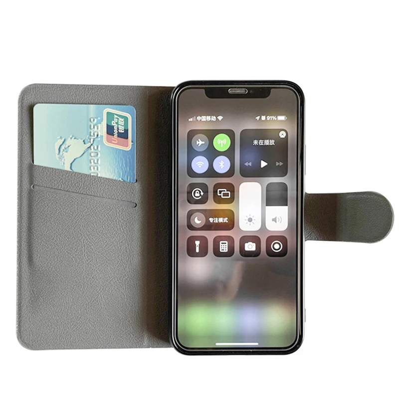 Elegant Leather Magnetic Flip Case - Adorable Cat Design Wallet Cover