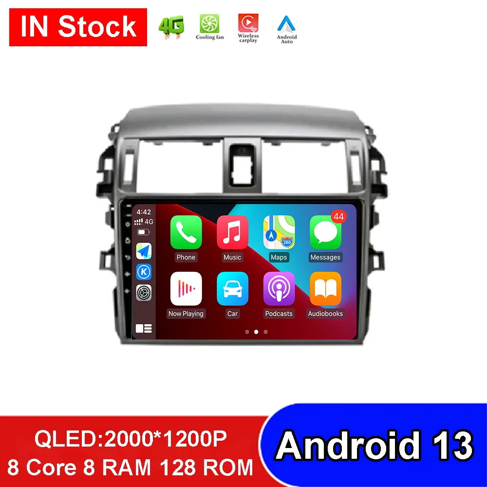 

Auto Parts For Toyota Corolla E140 E150 2006 - 2013 Android 13 4G+WIFI Car Multimedia Video Player Radio GPS Navigation Stereo