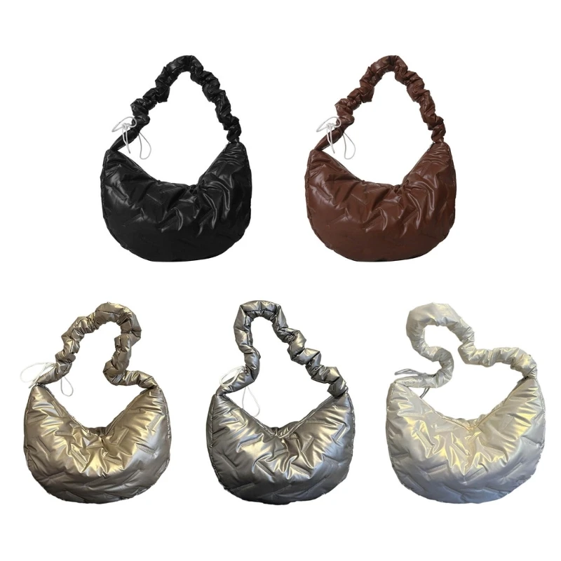 

2023 Dumpling Bag Large Capacity Tote Bag Handbag Shoulder Bag for Girl Women Solid Color Underarm Bag Puffer Armpit Bag