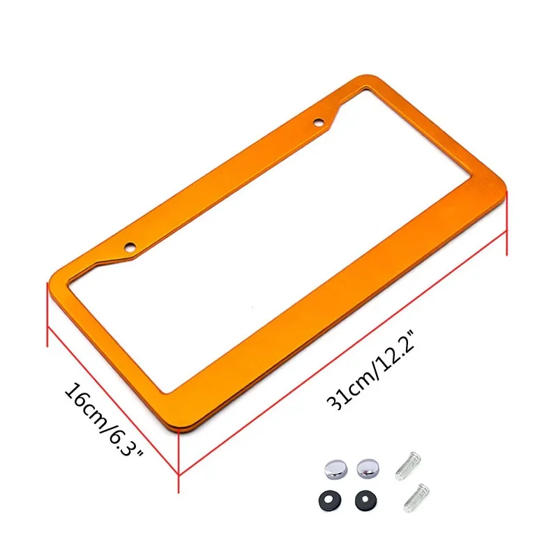 License Plate Frame Universal Aluminum Alloy US Car Waterproof Number Plate Holder Car Decoration