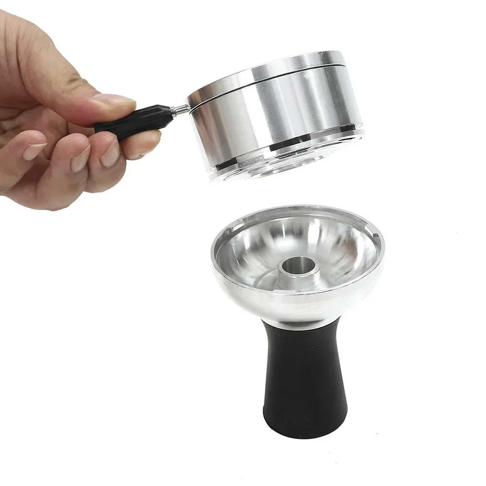 Hookah Accessories Arab Hookah Head Charcoal Pot Carbon Chicha Bowl Tinfoil-free Metal Shisha Accessories for Various Types of Hookah Smoking Pipe