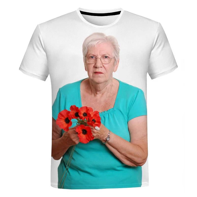 2023 Summer Creative Funny Ladies Licking Red Popsicle 3D Printed T-Shirt Cute Granny Funny Popsicle T-Shirt Casual Loose Tops 4