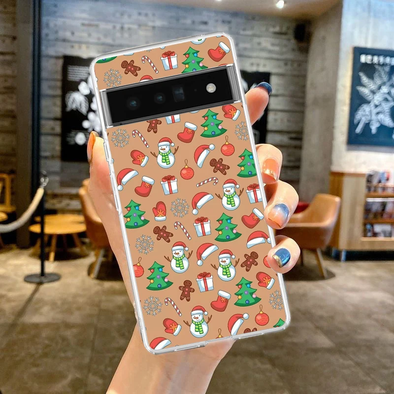 Cartoon Christmas Soft TPU Clear Phone Case Cover