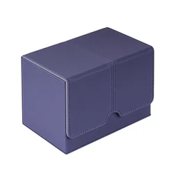 Deluxe Solid Color Trading Card Storage Box for Collectibles and Games (PURPLE)