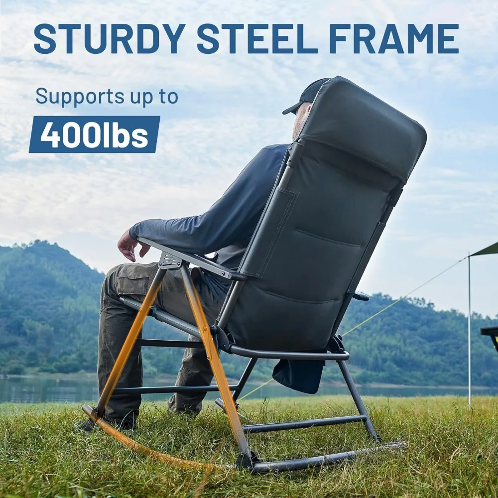 gymax foldable rocking lounger chair