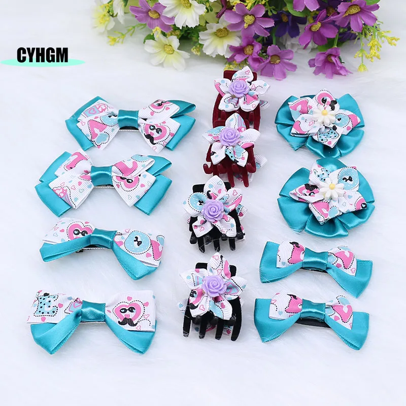

wholesale new hair ties set ribbon hair clips for girls silk hairpins Fashion handmade Barrettes K15-1