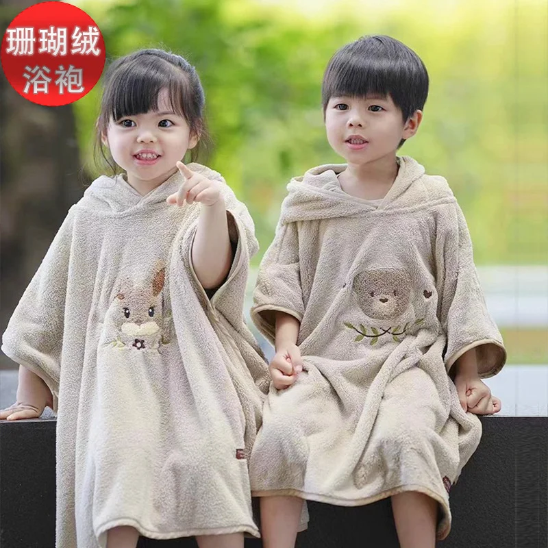 

Korean Baby Cute Cotton Cartoon Print Hooded Bath Towels Kids Cloak Bathrobe Soft Wrap Blanket Infants Boys Girls Pajamas