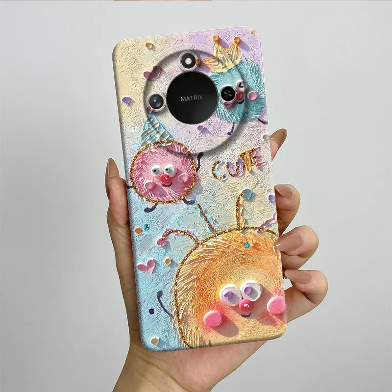 Sweet Painted Silicone Phone Case - Fashion Cartoon Design, Protective & Stylish