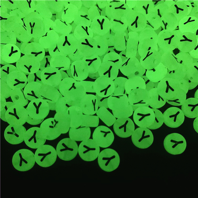 7mm Luminous Letter Beads Alphabet Acrylic Spaced Beads For Jewelry Making DIY Charms Bracelet Necklac