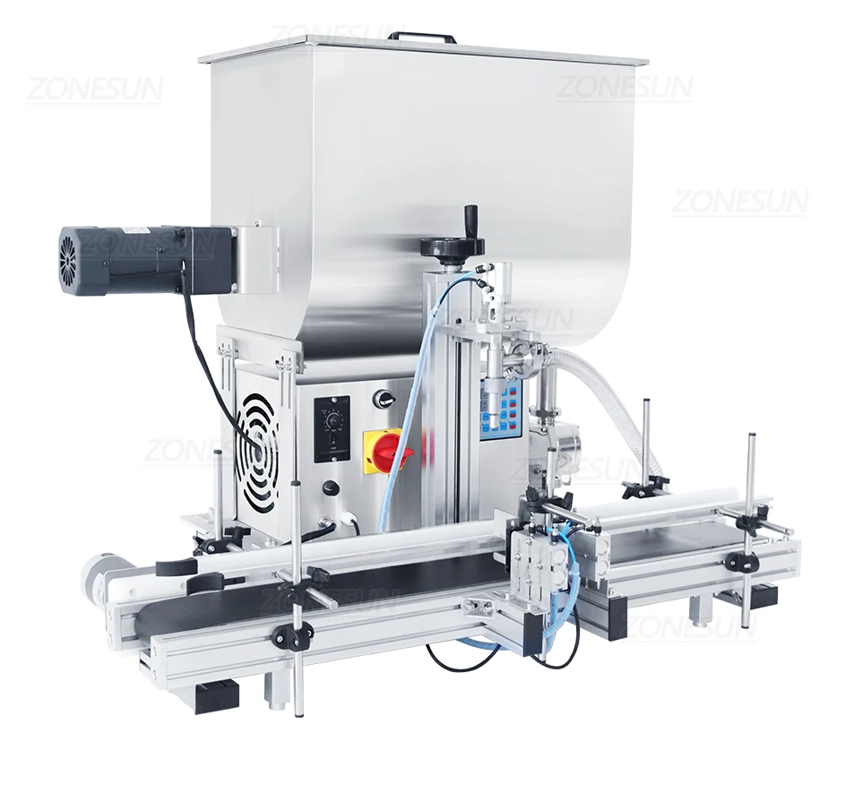 ZONESUN ZS-DTGT900U Máquina automática de enchimento de pasta com bomba rotativa com funil misturador 