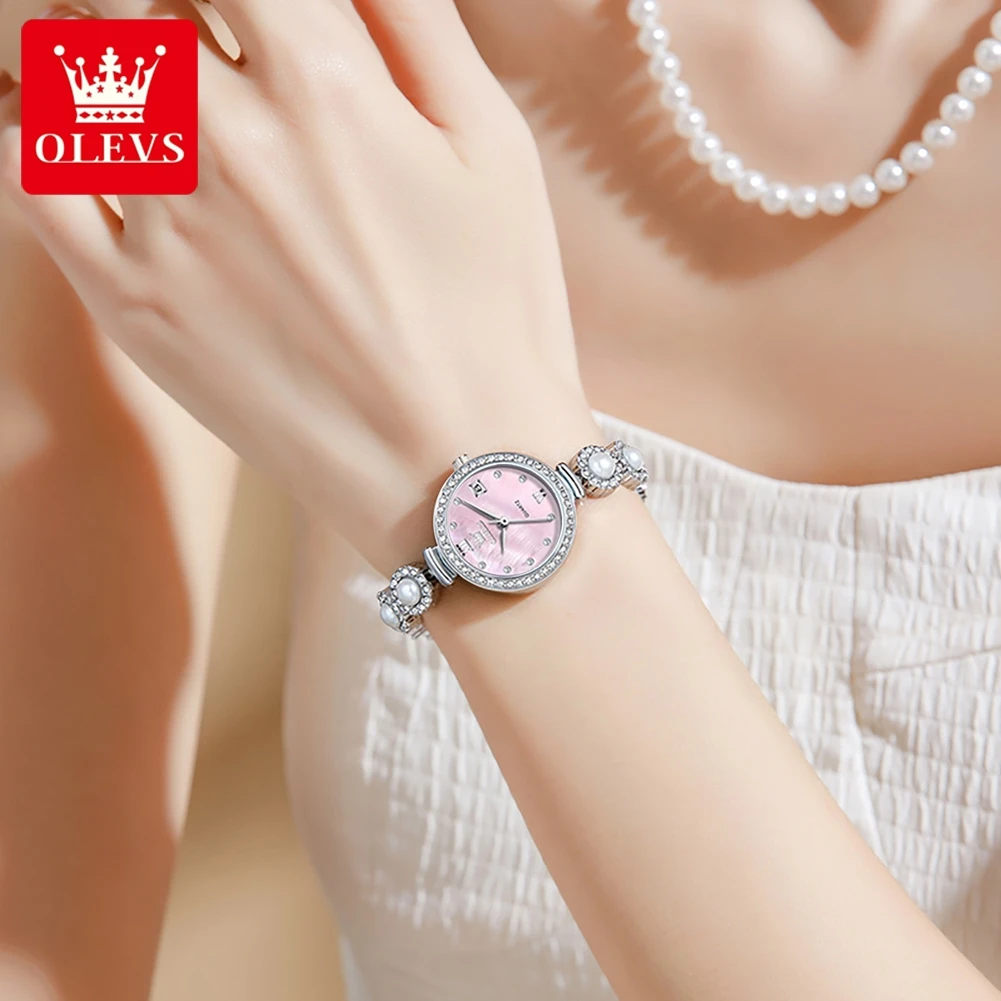 OLEVS 5635 Quartz Watch For Women Fashion Luxury Calendar Elegant Ladies Watches Original Waterproof Woman Bracelet Wristwatches