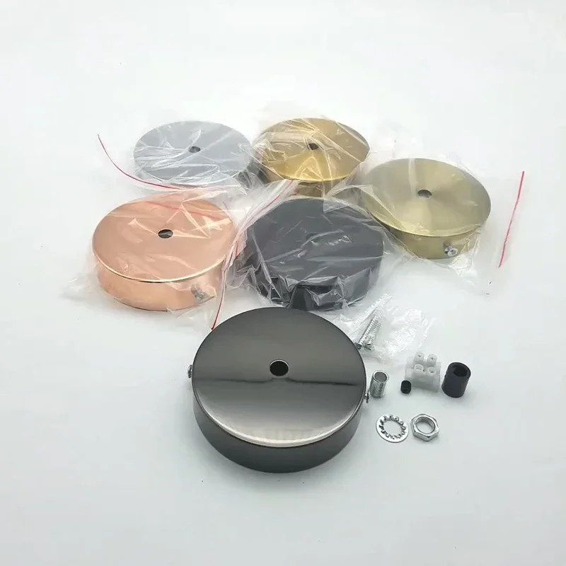 Lamp Base LED Lamp Base Iron Art Lamp Base Lighting Fittings Lamp Suction Top Plate 8cm10cm12cm BronzeBlackGoldWhite Ground Electrode Round Base