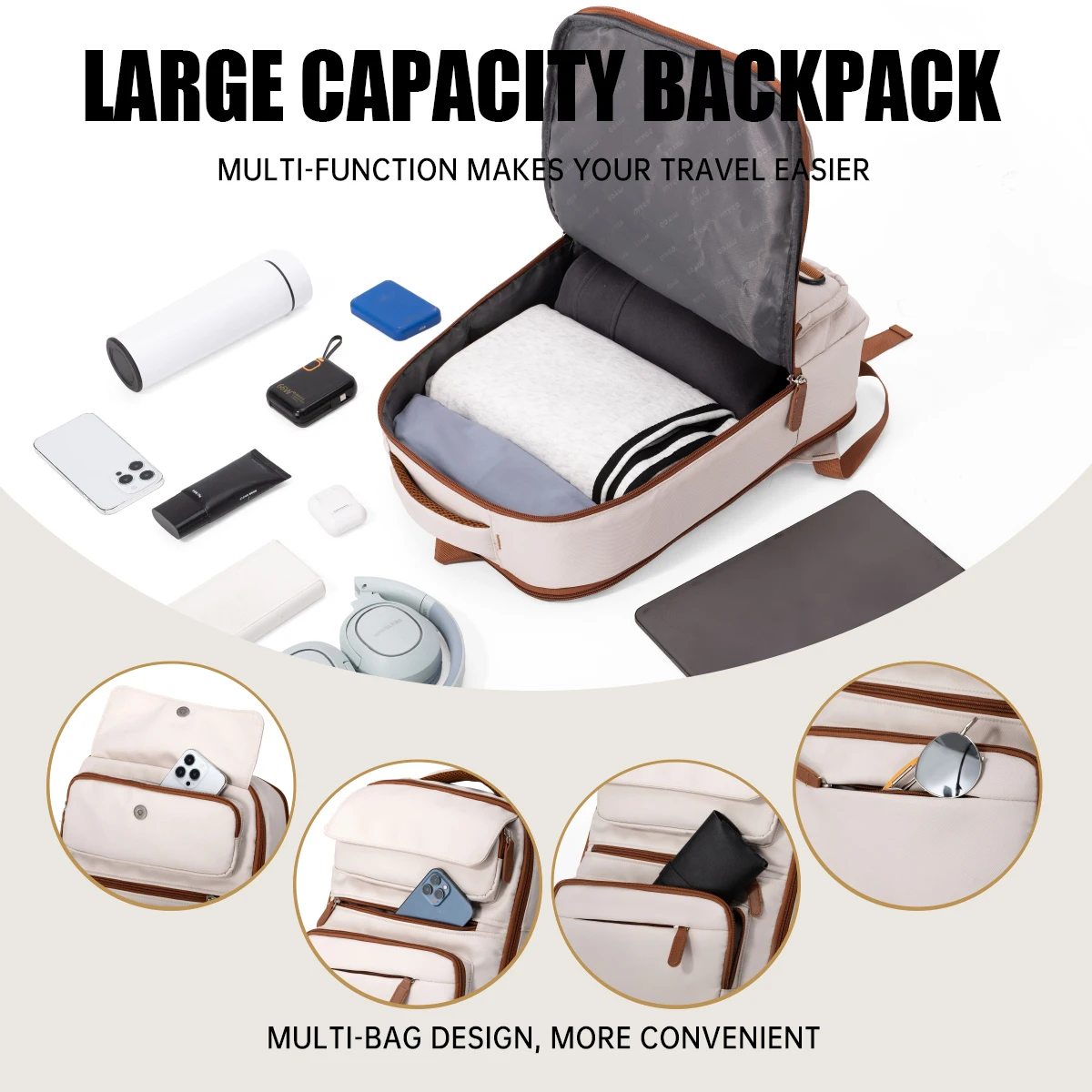 Large-Capacity Travel Multi-Functional Backpack Flying Free Check-In Computer Business Men's College Student Bag Girls Boarding Conference Office Backpack