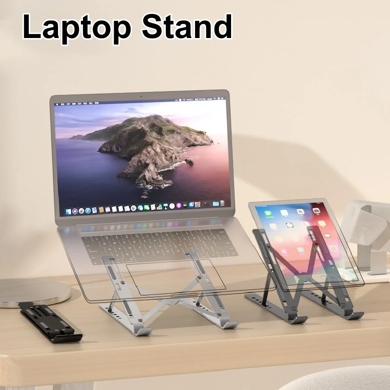 Laptop Stand Adjustable Aluminum Alloy Desktop Holder Foldable Portable Bracket for Macbook Air Pro Notebook Tablet Pad Cooling
