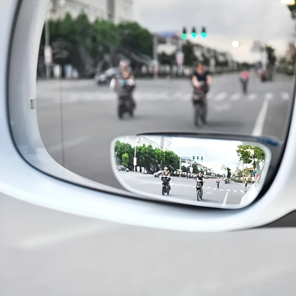 2pcs General Blind Spot Mirror for Automobiles Curved Mirror Auto Glass Rearview Wide Angle Motorcycle Detection Concave Mirrors