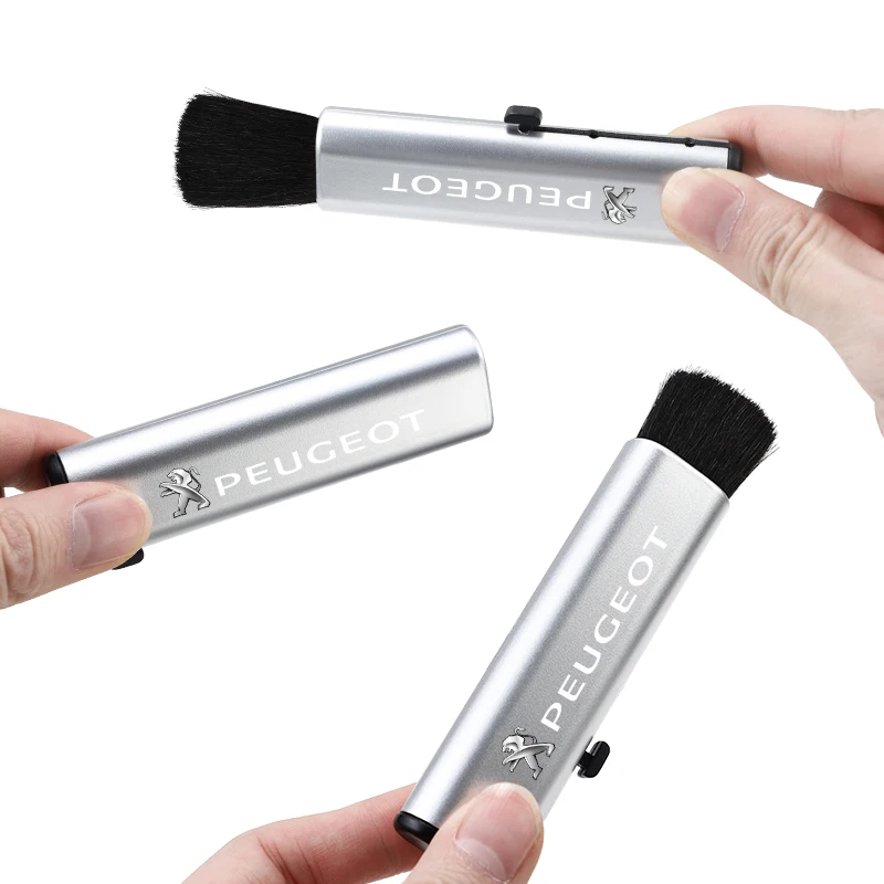 1Pcs PPS Car Retractable Cleaning Brush Artificial Wool Small Brush For Peugeot 307 206 508 207 3008 5008 308 407 208 106 2008