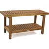 The Original 36" Grate Teak Shower Bench with Shelf 2