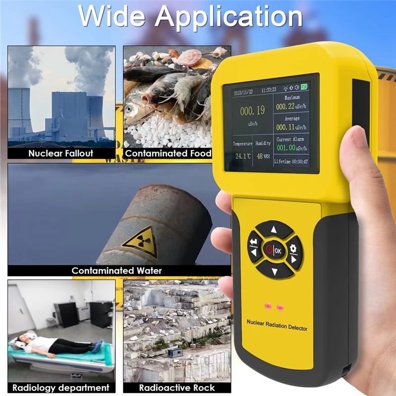 Professional Nuclear Radiation Detector Geiger Counter Radiation Detector &Beta; Y X-Ray Gamma, With Alarm Set,