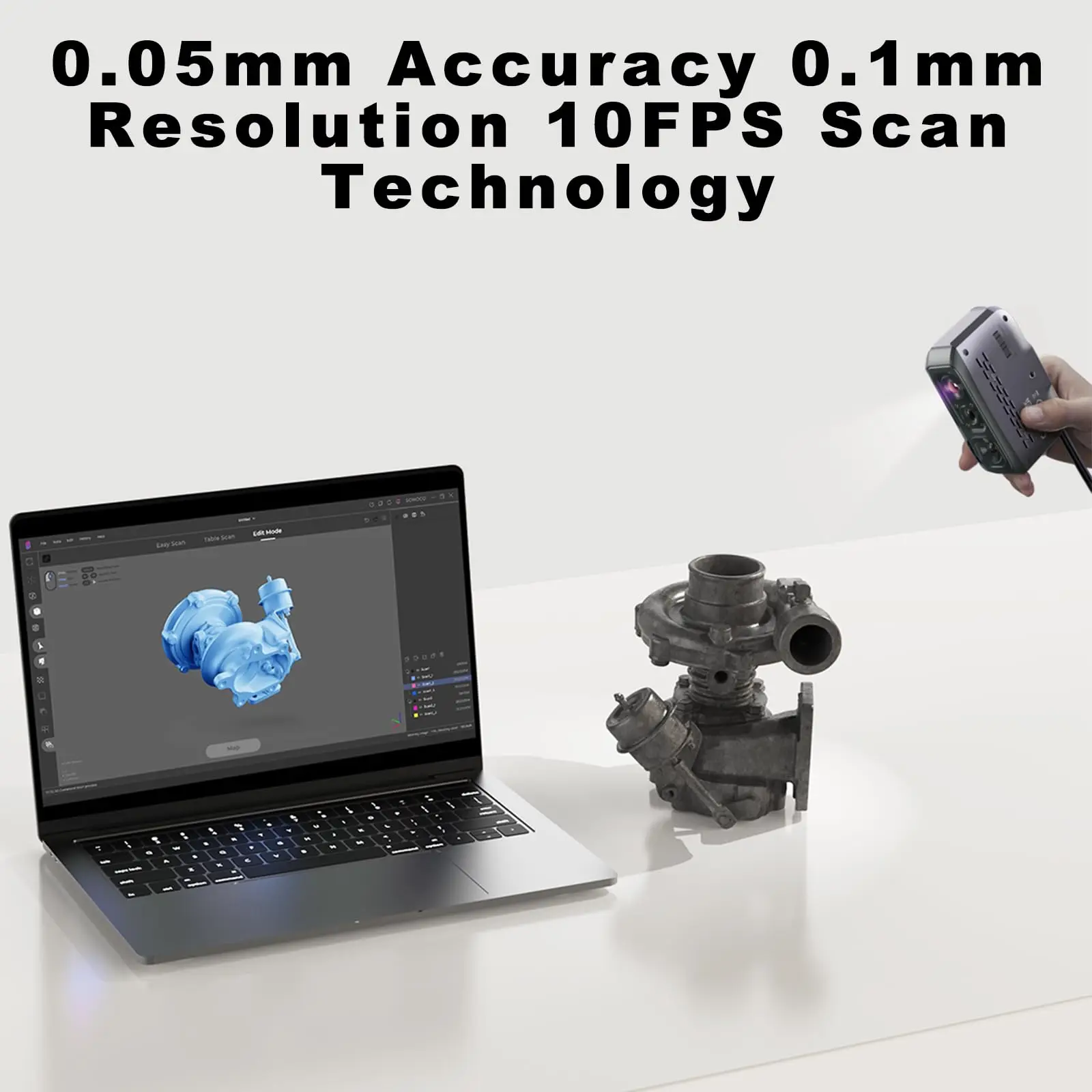 3D Scanner Moose Lite for 3D Printing Printer Accessories NIR Light & AI Visual Tracking Technology 0.05mm Accuracy